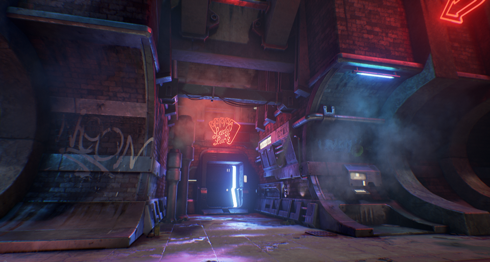 3D Cyberpunk Alley Environment