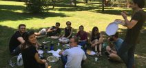 evozon startup team having picnic in the parc in Cluj-Napoca