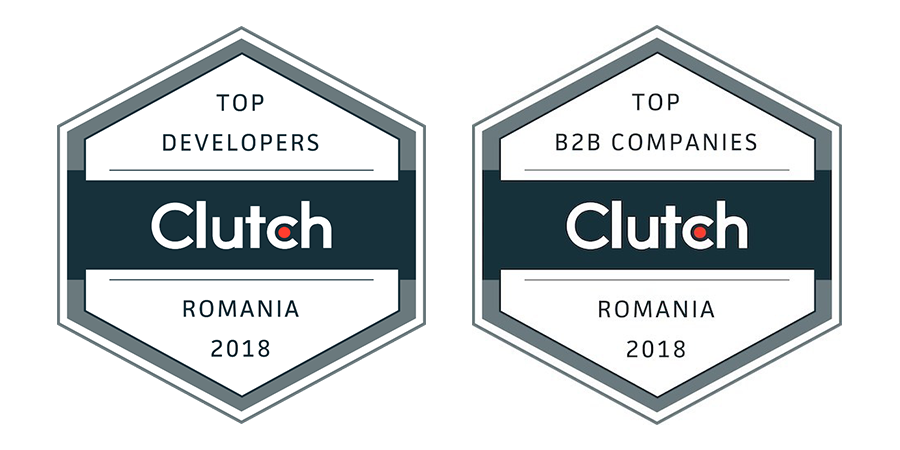 Clutch evozon Top Developers badge 2018, Clutch evozon Top B2B Companies Romania 2018
