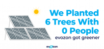 we planted 6 trees with 0 people, solar energy form solar panels